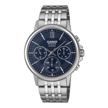 Casio Men Quartz Blue Dial Stainless Steel Watch A2541
