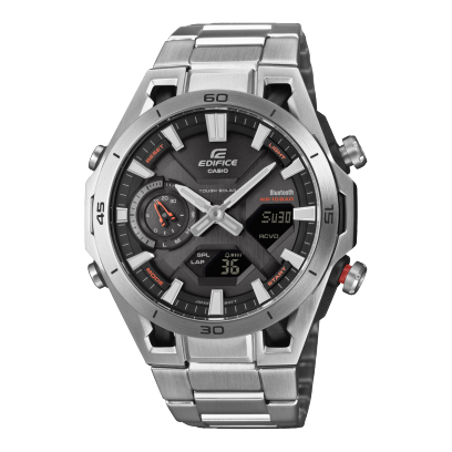 Casio Edifice Men Solar Black Dial Analog-Digital Stainless Steel Watch ED691