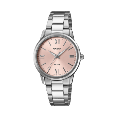 Casio Enticer Women Quartz Pink Dial Analog Stainless Steel Watch A2477
