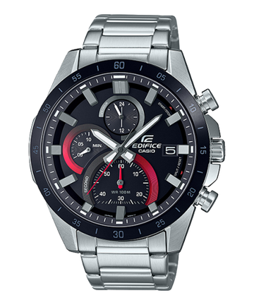 Casio Edifice Men Quartz Black Dial Standard Chronograph Stainless Steel Watch ED513