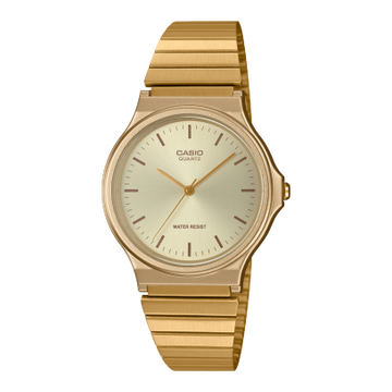 Casio Youth Unisex Quartz Gold Dial Analog Stainless Steel Watch A2297