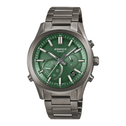 Casio Edifice Men Quartz Green Dial Chronograph Stainless Steel Watch ED711