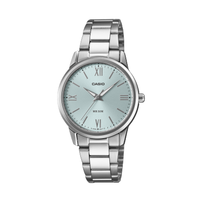 Casio Enticer Women Quartz Blue Dial Analog Stainless Steel Watch A2476