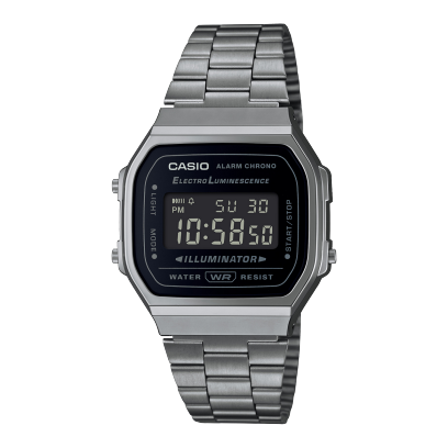 Casio Vintage Grey Digital Alarm, A168WGG-1BDF-D182 D182