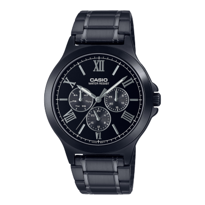 Casio Enticer Men Quartz Black Dial Multi-Function Stainless Steel Watch A1969