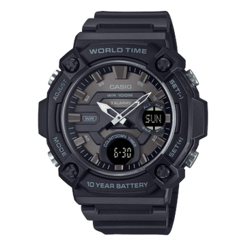 Casio Youth Men Quartz Black Dial Analog-Digital Resin Watch AD285