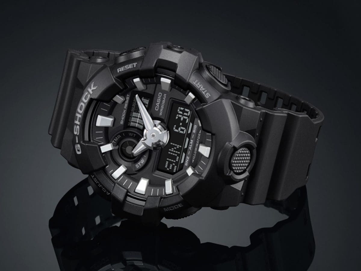 Casio G-Shock GA-700-1B – front three-quarter view