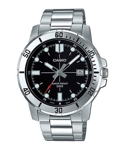 Casio Enticer Men Quartz Black Dial Analog Stainless Steel Watch A1362
