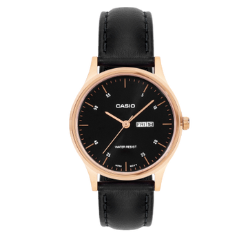 Casio Enticer Women Quartz Black Dial Analog Leather Watch A2510