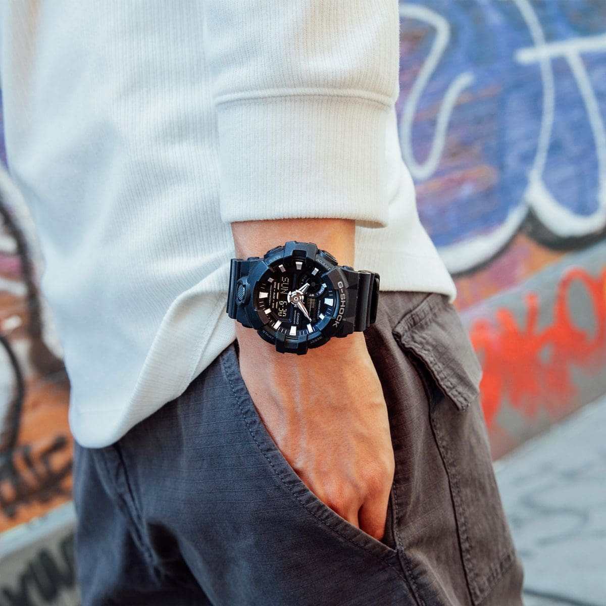 Casio G-Shock GA-700-1B – on the wrist