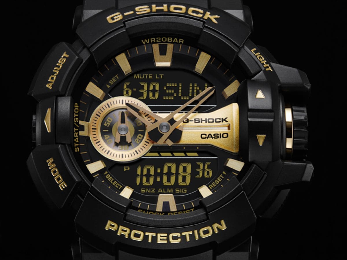 Casio G-Shock GA-400GB-1A9 – dial close-up