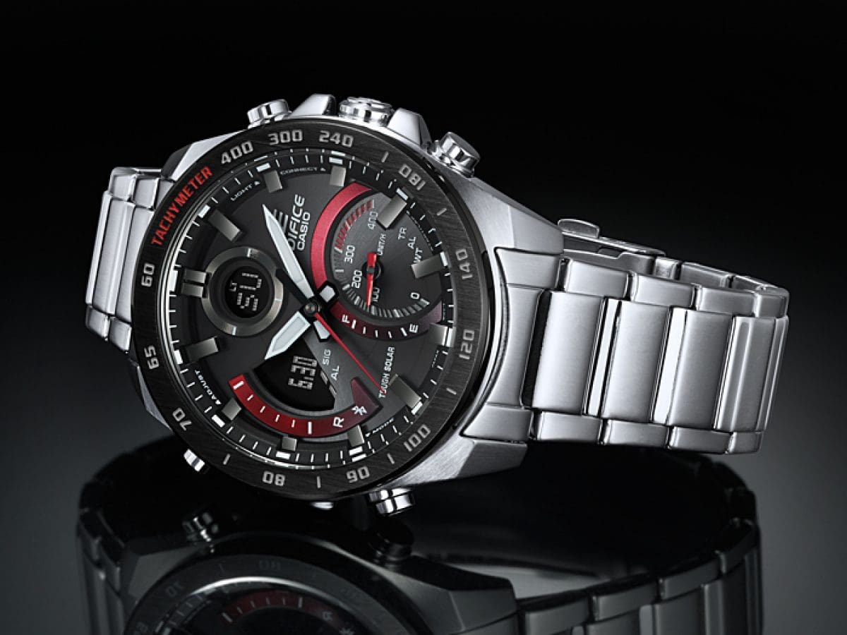 Casio Edifice ECB-900DB-1A – front three-quarter view