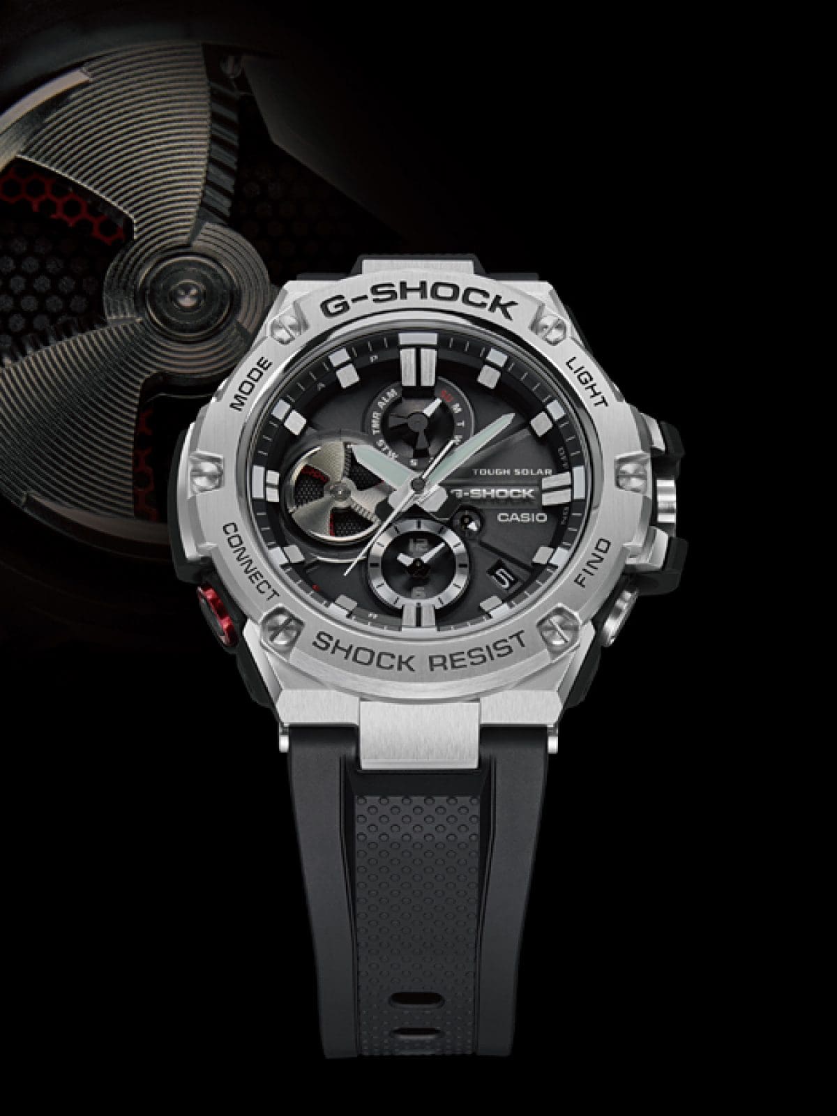 Casio G-Shock GST-B100-1A – front three-quarter view