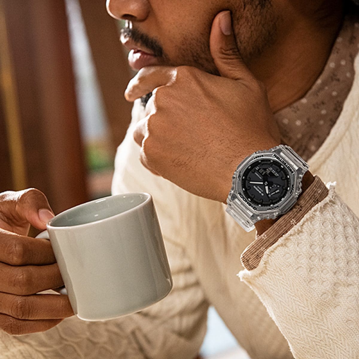 Casio G-Shock GA-2100SKE-7A – on the wrist