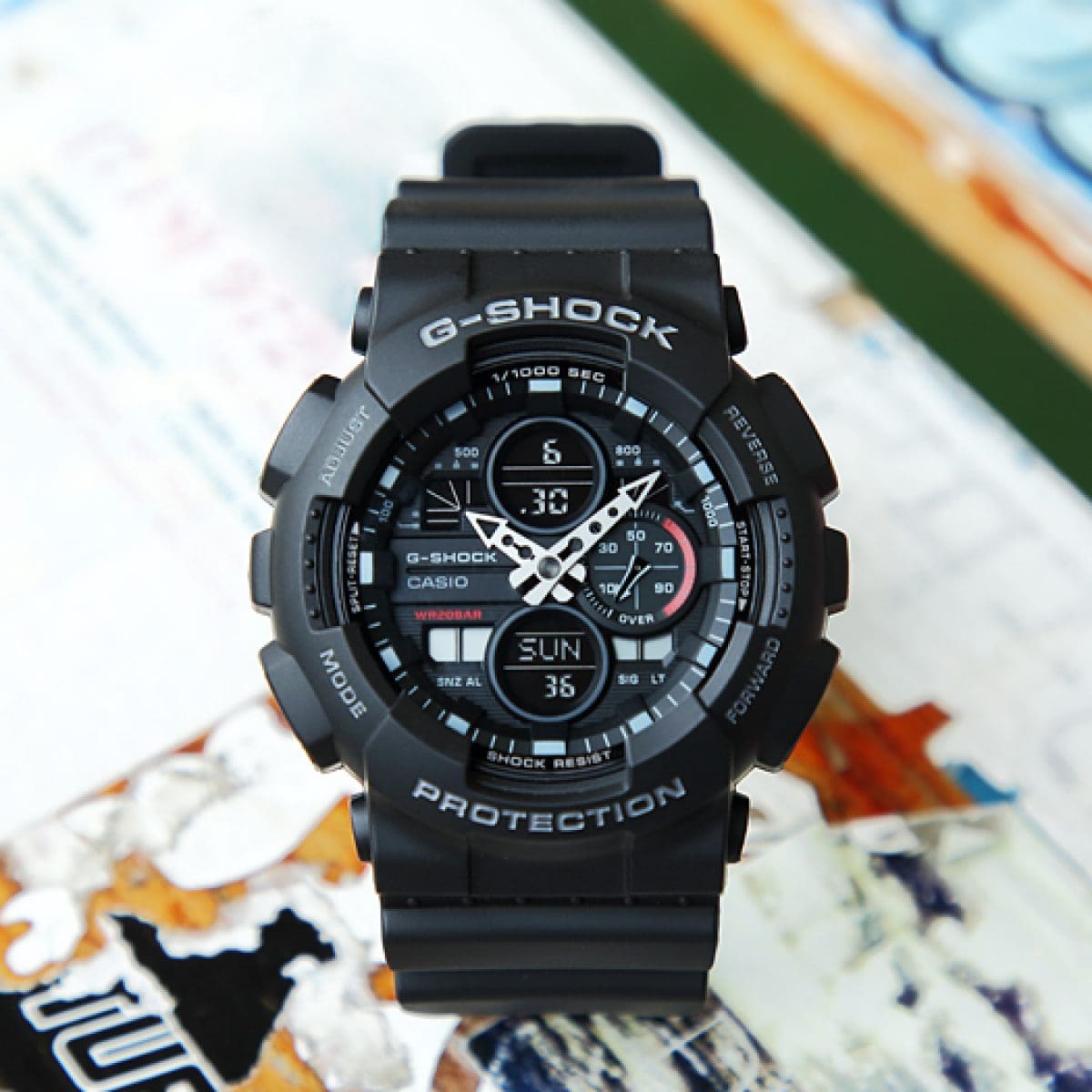 Casio G-Shock GA-140-1A1 – front three-quarter view