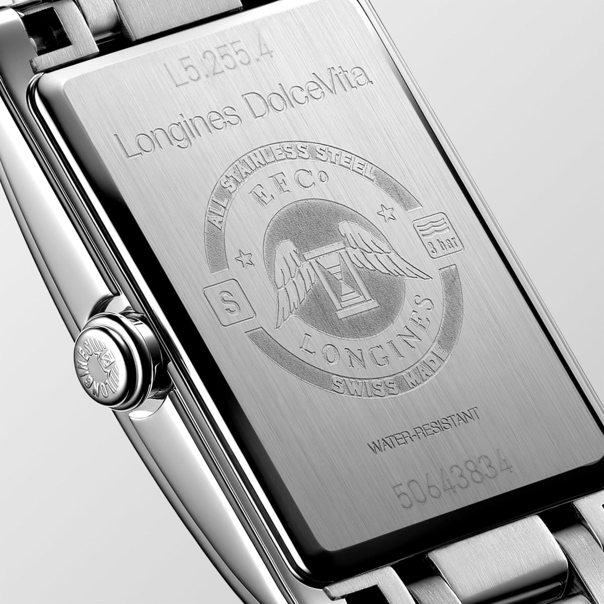 Longines DolceVita L5.255.4.70.6 Watch for Women - case-back close-up