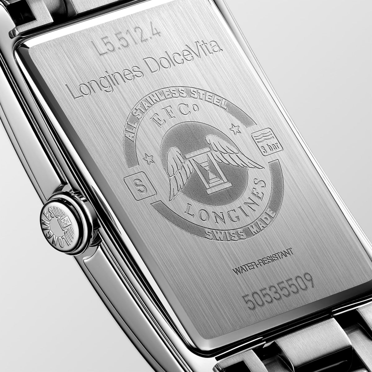 Longines DolceVita L5.512.4.70.6 Watch for Women - case-back close-up
