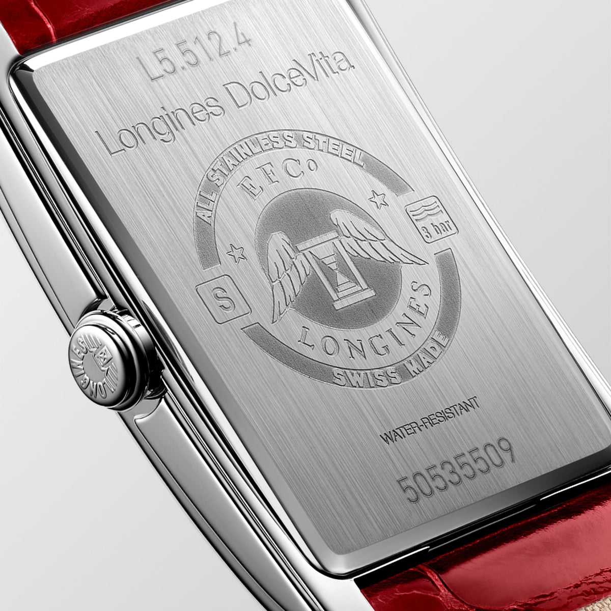 Longines DolceVita L5.512.4.71.5 Watch for Women - case-back close-up
