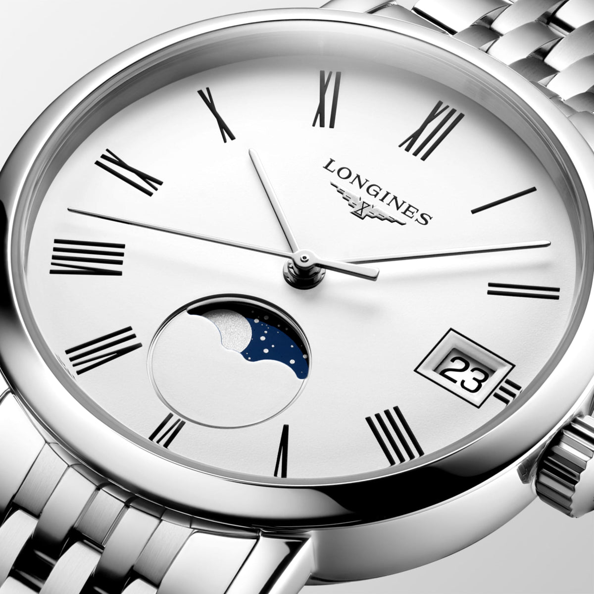 Longines Elegant Collection Moonphase 30mm L4.330.4.11.6 Watch for Women - dial close-up