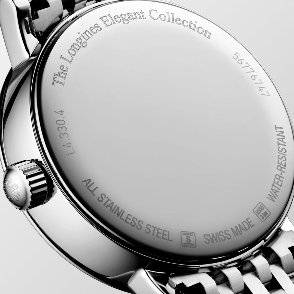 Longines Elegant Collection Moonphase 30mm L4.330.4.11.6 Watch for Women - case-back close-up