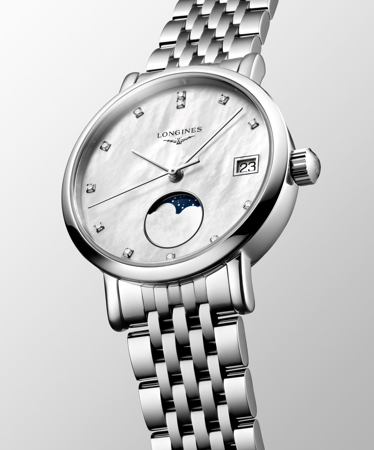 Longines Elegant Collection Moonphase 30mm L4.330.4.87.6 Watch for Women - dial view