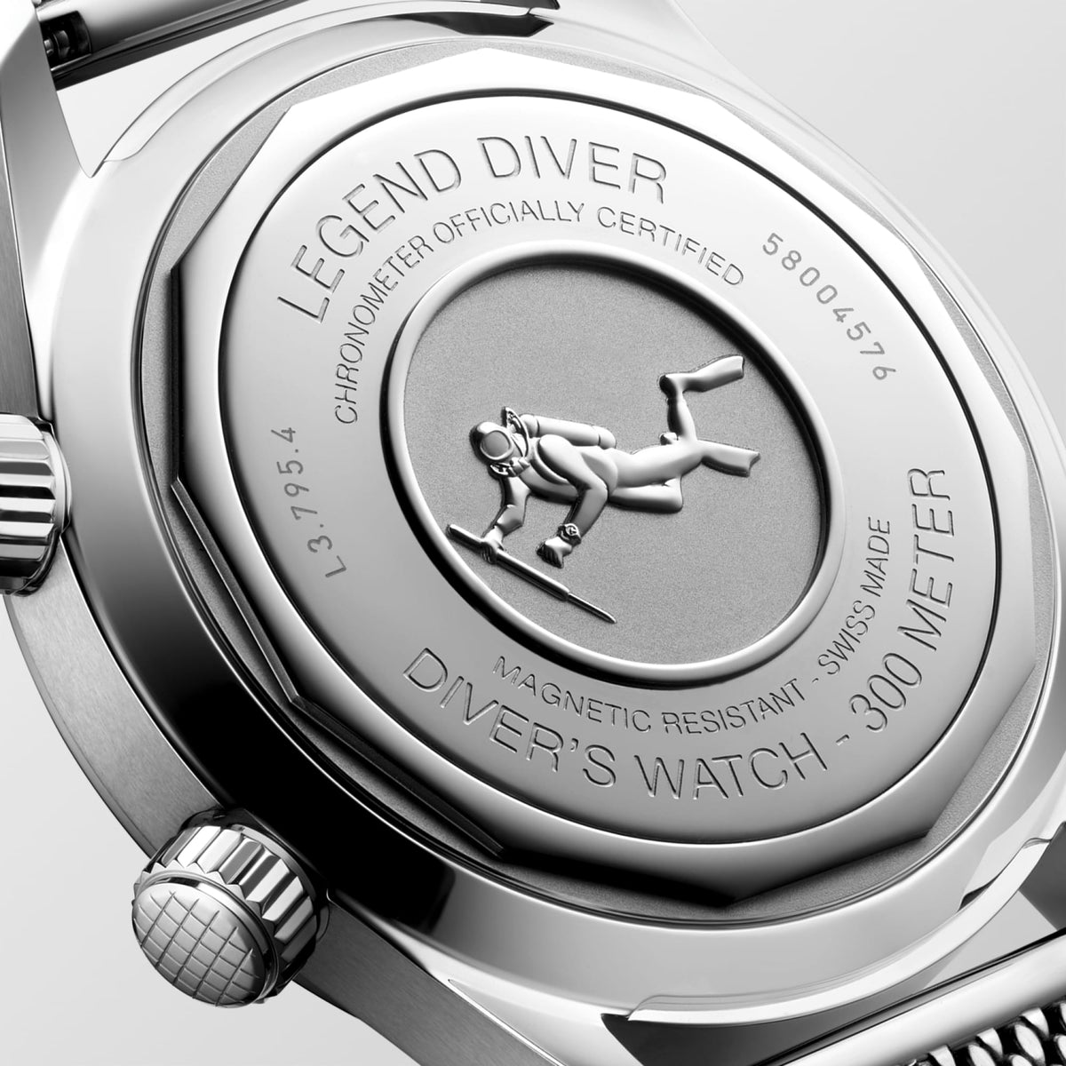 Longines Legend Diver 59 42mm L3.795.4.59.9 Watch for Men - case-back close-up