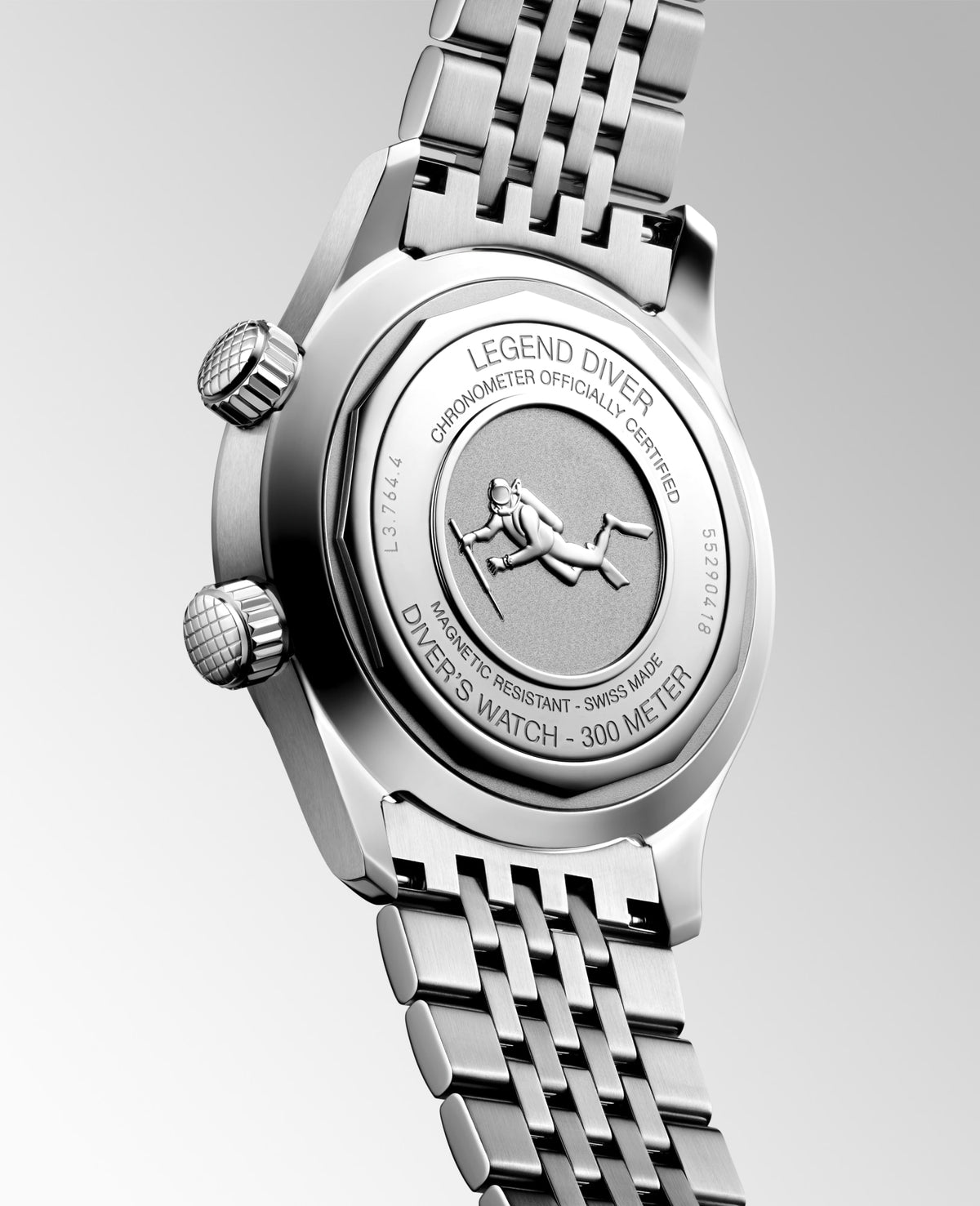 Longines Legend Diver 39mm L3.764.4.96.6 Unisex Watch - case-back view