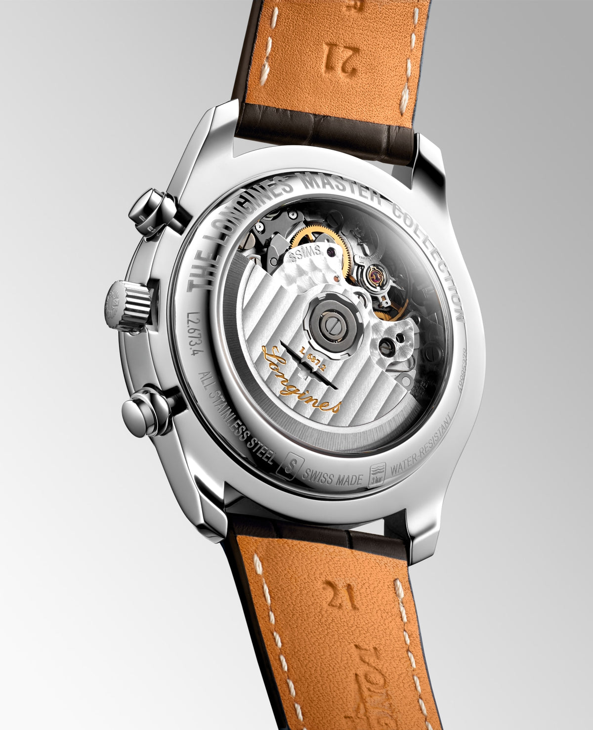 Longines Master Collection Chrono Moonphase 40mm L2.673.4.78.3 Watch for Men - case-back view