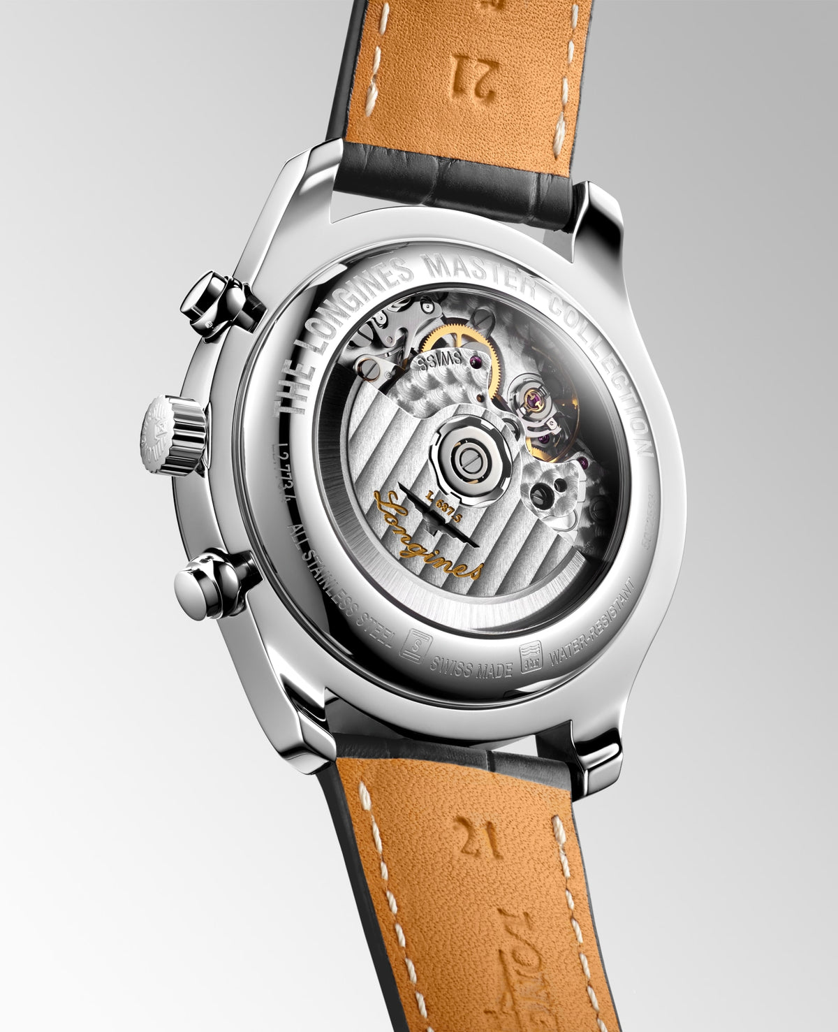 Longines Master Collection Chrono Moonphase 42mm L2.773.4.61.2 Watch for Men - case-back view