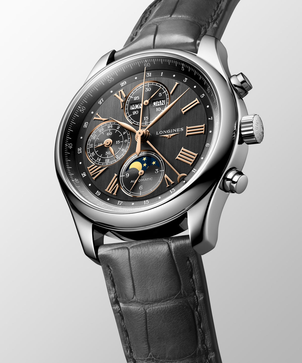 Longines Master Collection Chrono Moonphase 42mm L2.773.4.61.2 Watch for Men - dial view