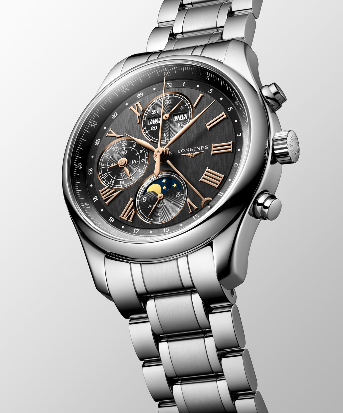 Longines Master Collection Chrono Moonphase 42mm L2.773.4.61.6 Watch for Men - dial view