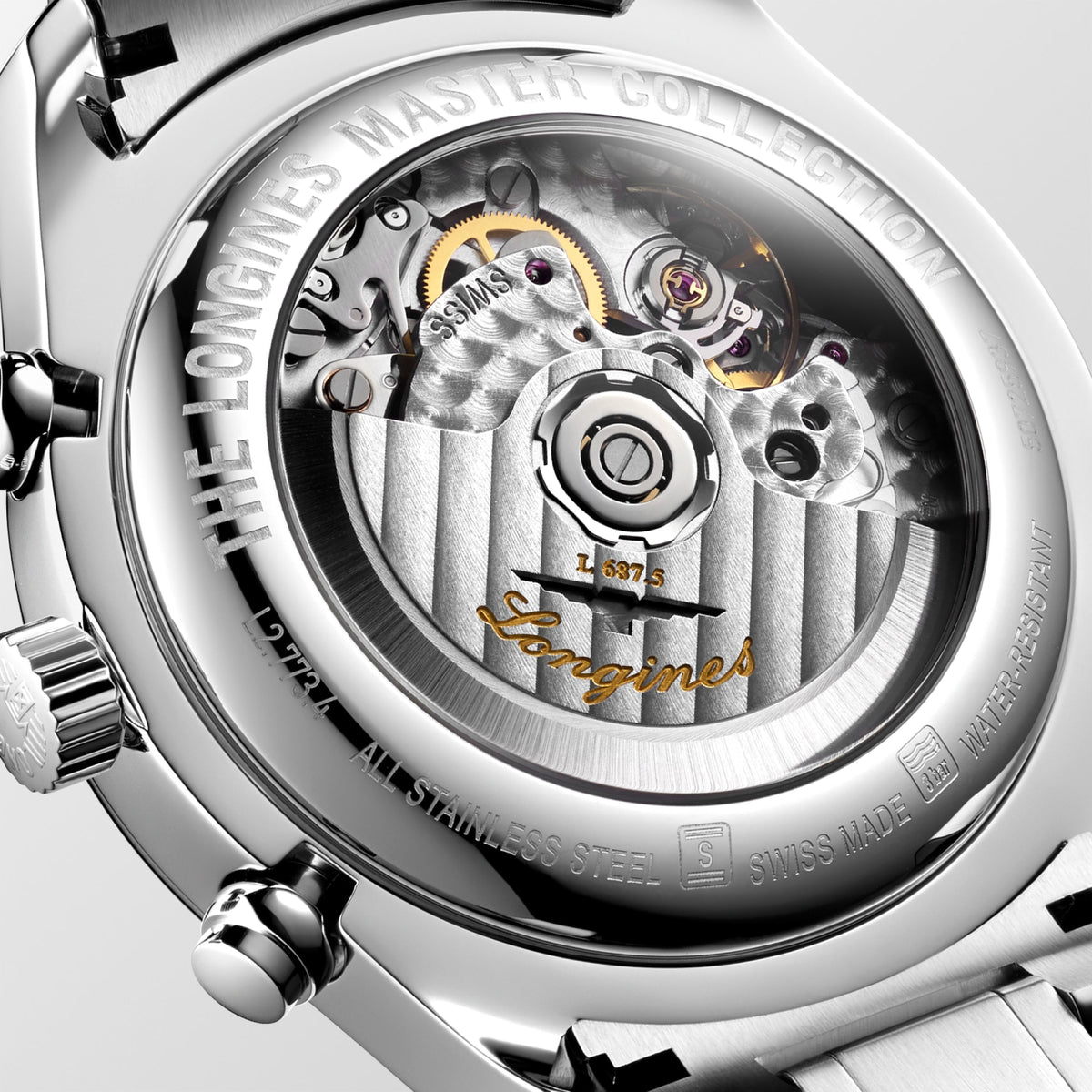 Longines Master Collection Chrono Moonphase 42mm L2.773.4.61.6 Watch for Men - case-back close-up