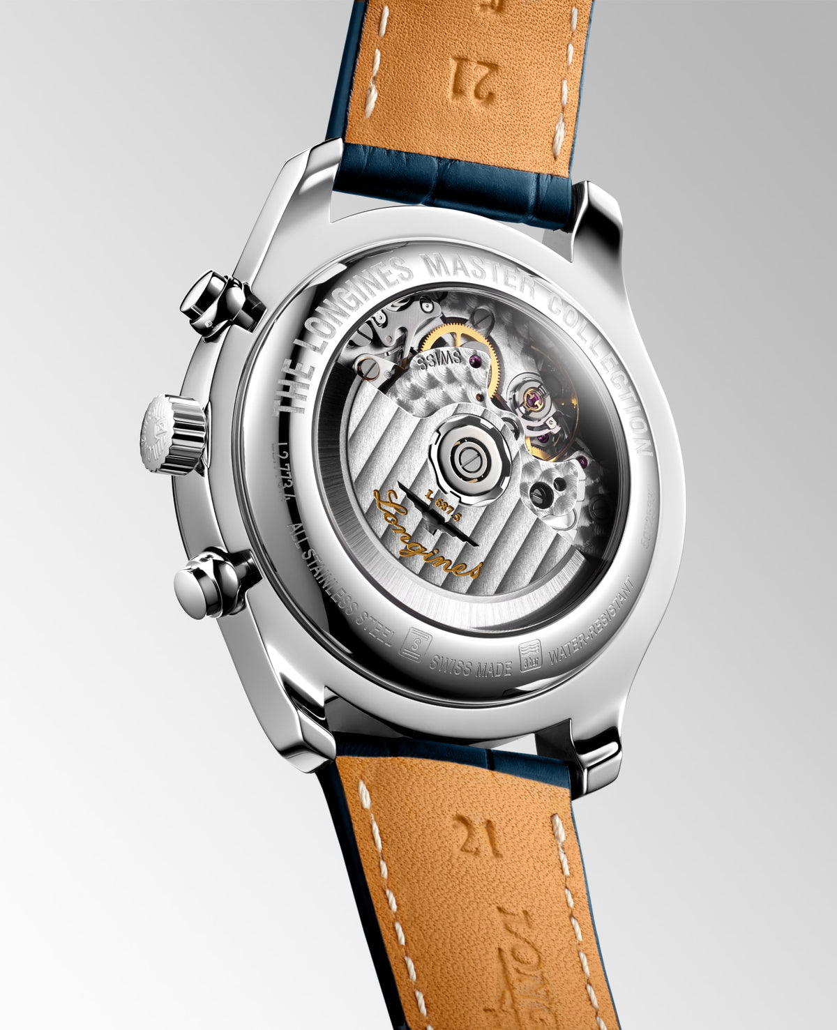 Longines Master Collection Chrono Moonphase 42mm L2.773.4.71.2 Watch for Men - case-back view