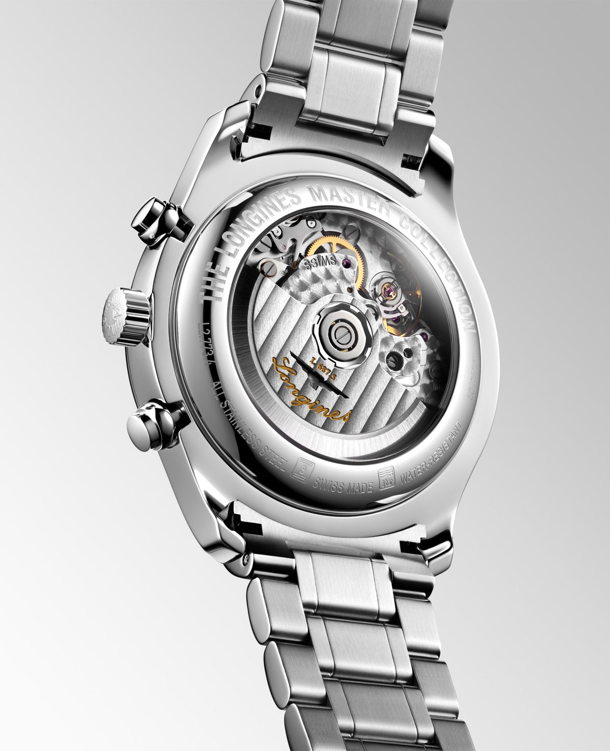 Longines Master Collection Chrono Moonphase 42mm L2.773.4.71.6 Watch for Men - case-back view