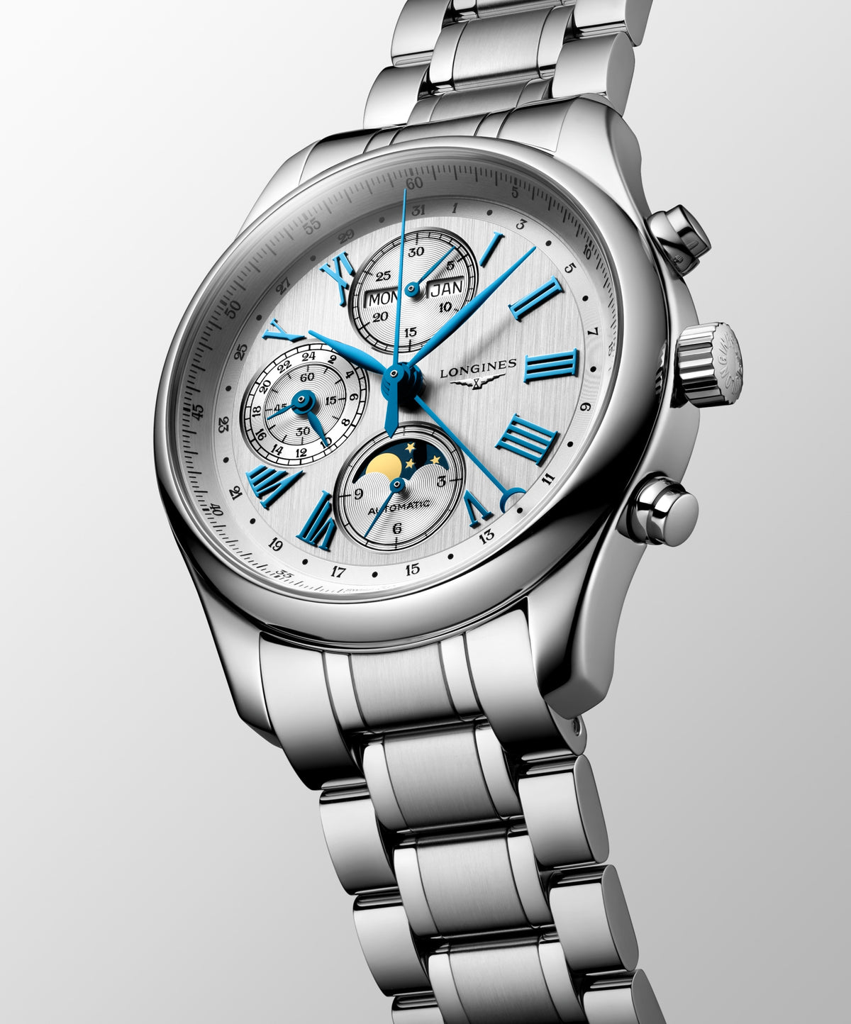 Longines Master Collection Chrono Moonphase 42mm L2.773.4.71.6 Watch for Men - dial view