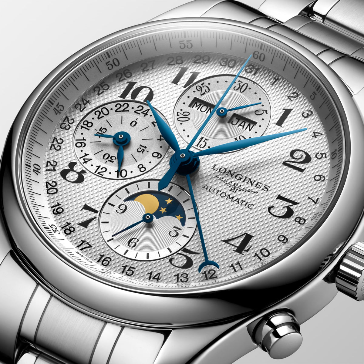 Longines Master Collection Chrono Moonphase 42mm L2.773.4.78.6 Watch for Men - dial close-up