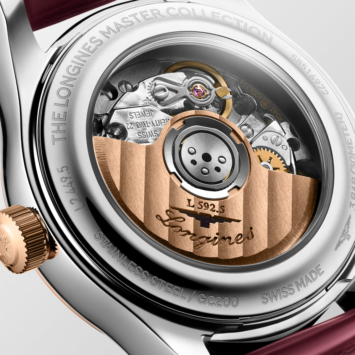 Longines Master Collection 30mm L2.449.5.89.2 Watch for Women - case-back close-up