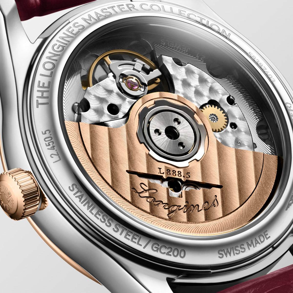 Longines Master Collection 34mm L2.450.5.89.2 Watch for Women - case-back close-up