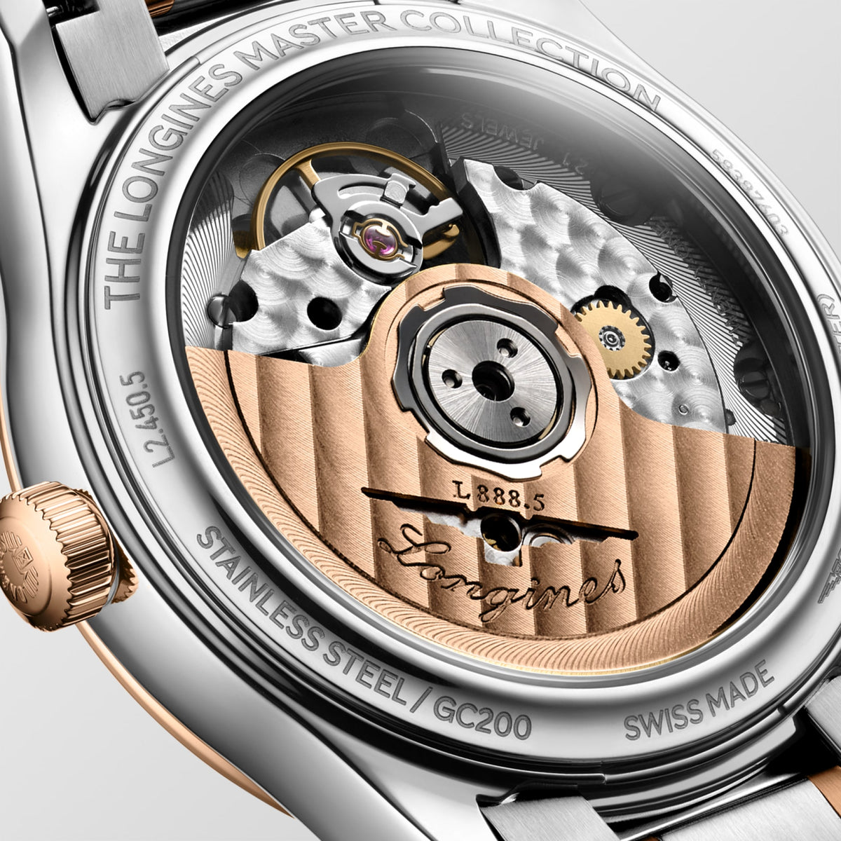 Longines Master Collection 34mm L2.450.5.89.7 Watch for Women - case-back close-up