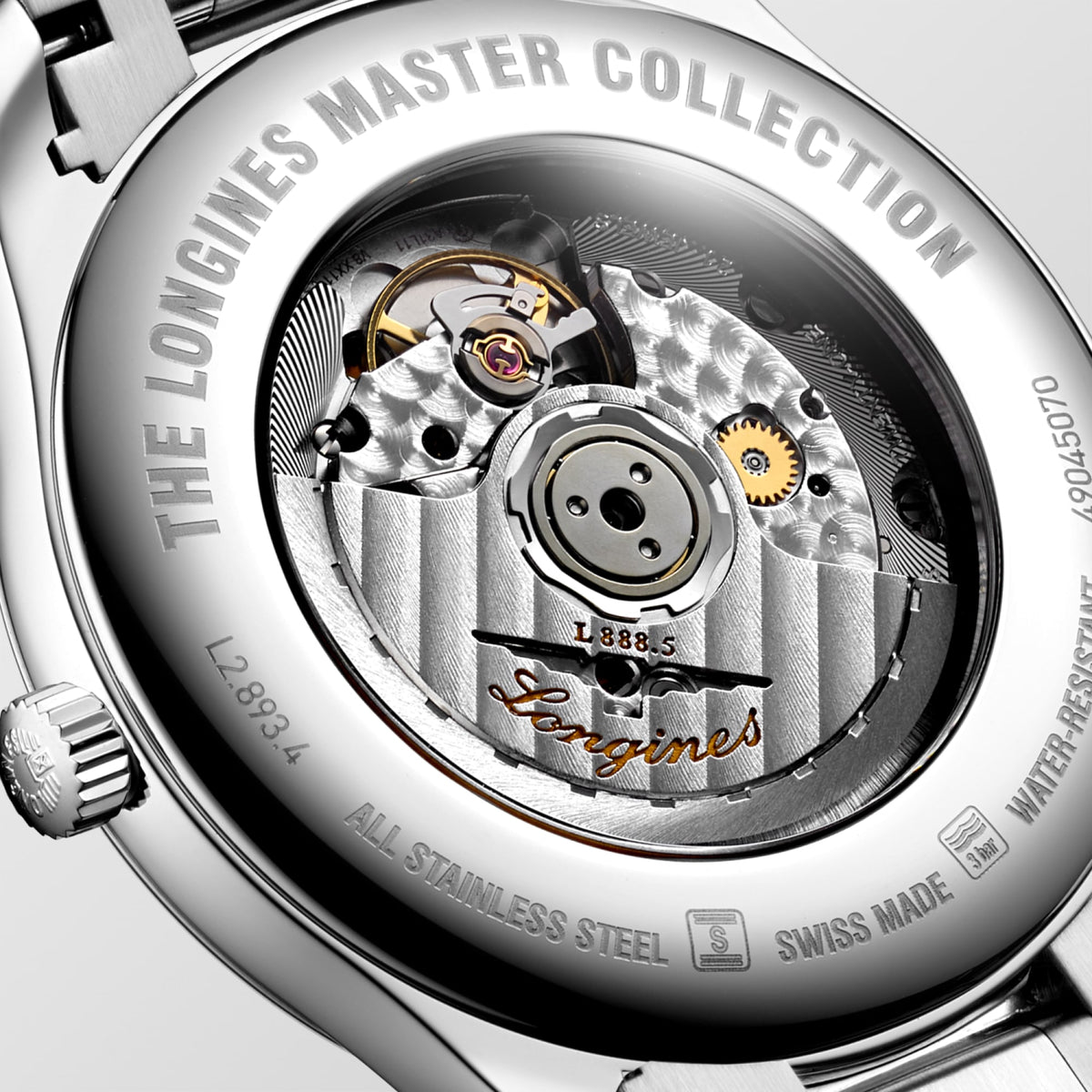 Longines Master Collection 42mm L2.893.4.57.6 Watch for Men - case-back close-up