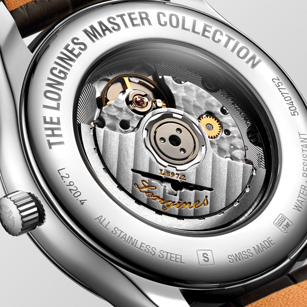 Longines Master Collection 42mm L2.920.4.78.3 Watch for Men - case-back close-up