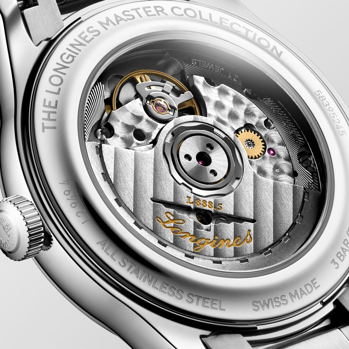 Longines Master Collection 39mm L2.949.4.73.6 Watch for Men - case-back close-up