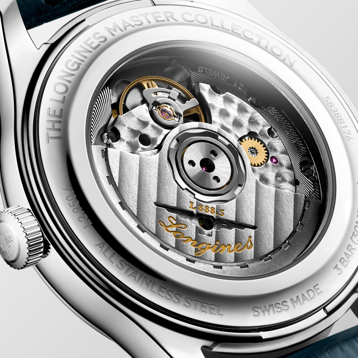 Longines Master Collection 41mm L2.950.4.73.2 Watch for Men - case-back close-up