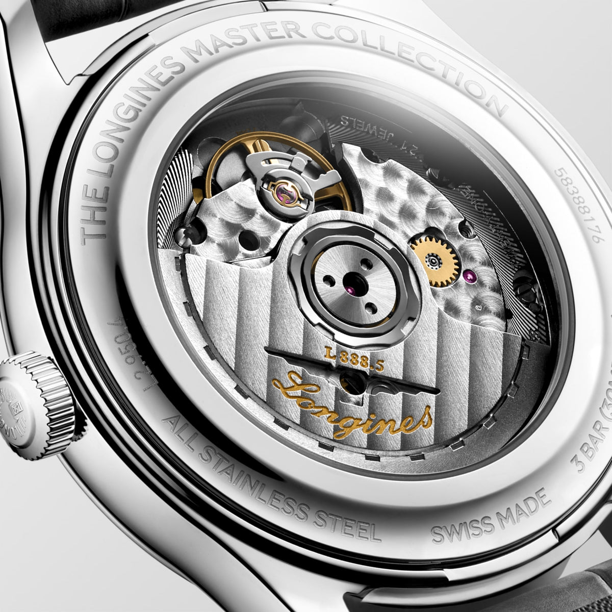 Longines Master Collection 41mm L2.950.4.99.2 Watch for Men - case-back close-up