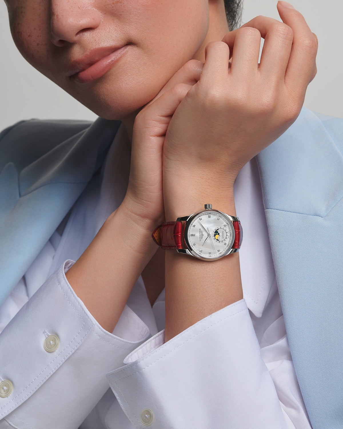 Longines Master Collection Moonphase 34mm L2.409.4.87.2 Watch for Women - on the wrist