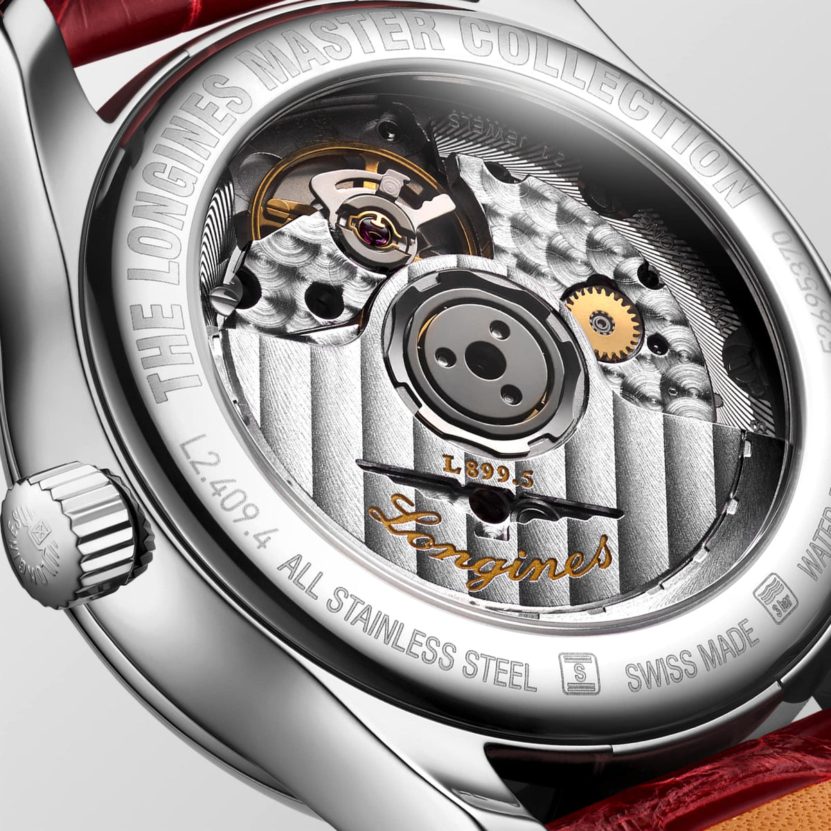 Longines Master Collection Moonphase 34mm L2.409.4.87.2 Watch for Women - case-back close-up