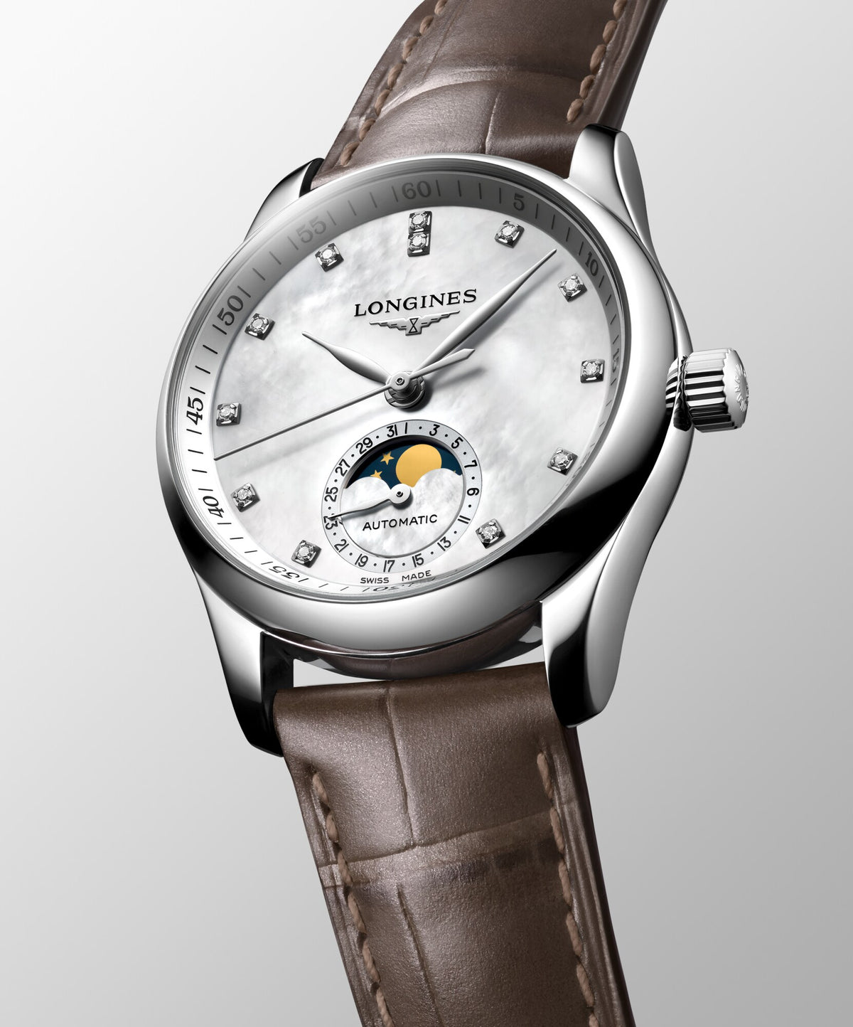Longines Master Collection Moonphase 34mm L2.409.4.87.4 Watch for Women - dial view