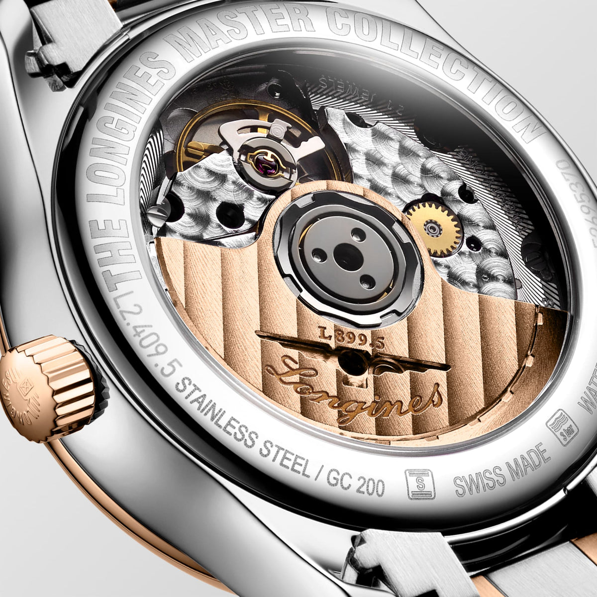 Longines Master Collection Moonphase 34mm L2.409.5.89.7 Watch for Women - case-back close-up