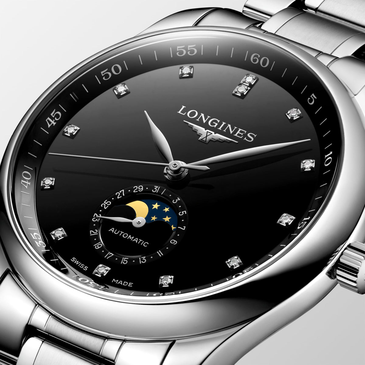 Longines Master Collection Moonphase 40mm L2.909.4.57.6 Watch for Men - dial close-up