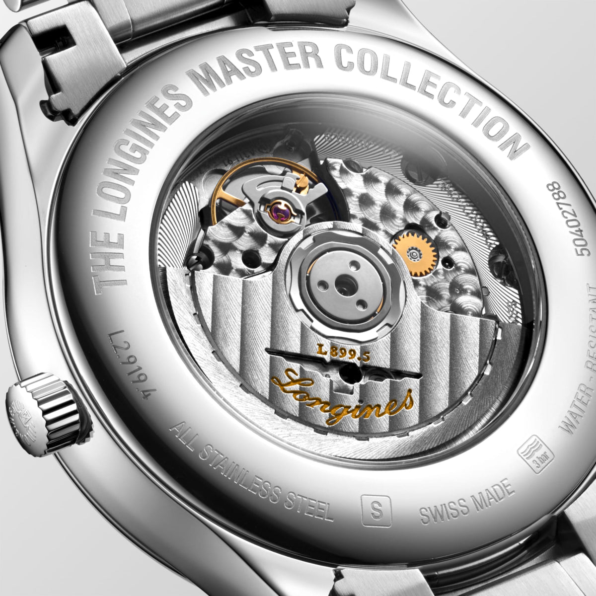 Longines Master Collection Moonphase 42mm L2.919.4.78.6 Watch for Men - case-back close-up